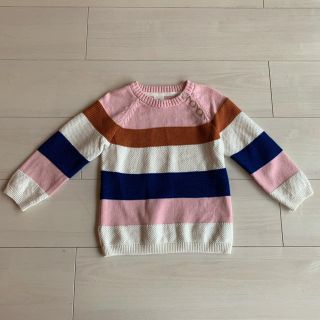 エイチアンドエム(H&M)の新品未使用♡H&Mキッズボーダーニットマルチカラーコットン100%(ニット)