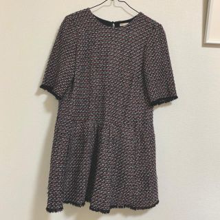 ザラ(ZARA)のZARAツイードワンピース美品(ひざ丈ワンピース)