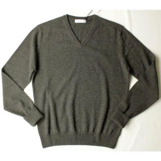 バランタインカシミヤ(BALLANTYNE CASHMERE)のバランタイン 逸品２PLYカシミアVネックニット ダークグレー 52～54 (ニット/セーター)