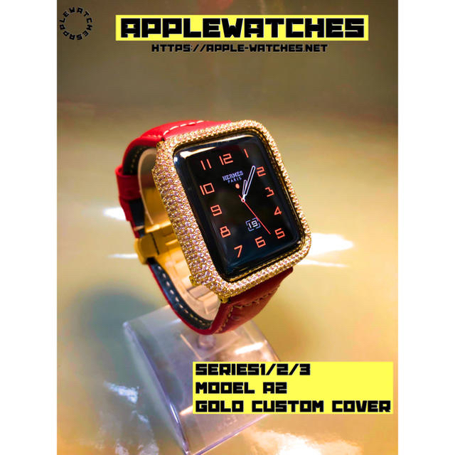 Apple Watch(アップルウォッチ)のゴールド■38mm 42mm ■アップルウォッチカスタムカバー レディースのファッション小物(腕時計)の商品写真