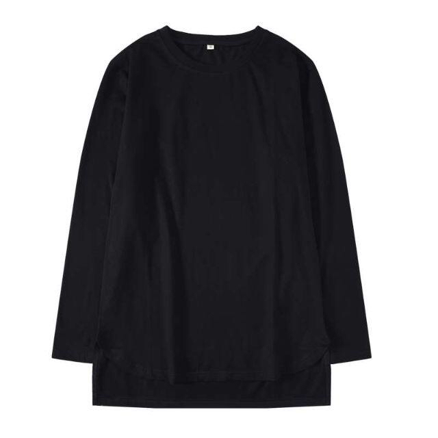 メンズ 長袖 tシャツ 無地 ストリート 系 スリム タイプ 黒 メンズのトップス(Tシャツ/カットソー(七分/長袖))の商品写真