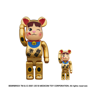 BE@RBRICK 招き猫 ペコちゃん 金メッキ 弐 100％ ＆ 400％(その他)