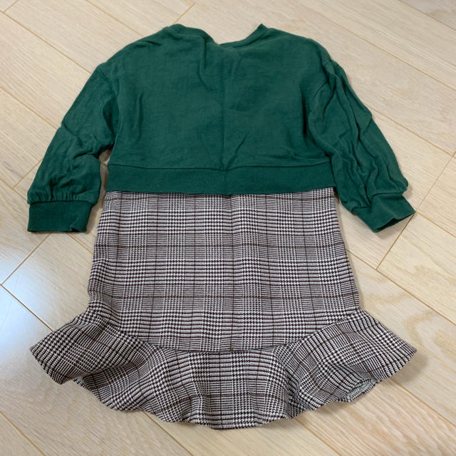 petit main(プティマイン)のpetitmain ドッキングワンピース100 キッズ/ベビー/マタニティのキッズ服女の子用(90cm~)(ワンピース)の商品写真