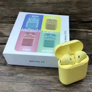 イエロー❤️パステルカラー❤️inpods i12❤️ワイヤレスイヤホン❤️(ヘッドフォン/イヤフォン)