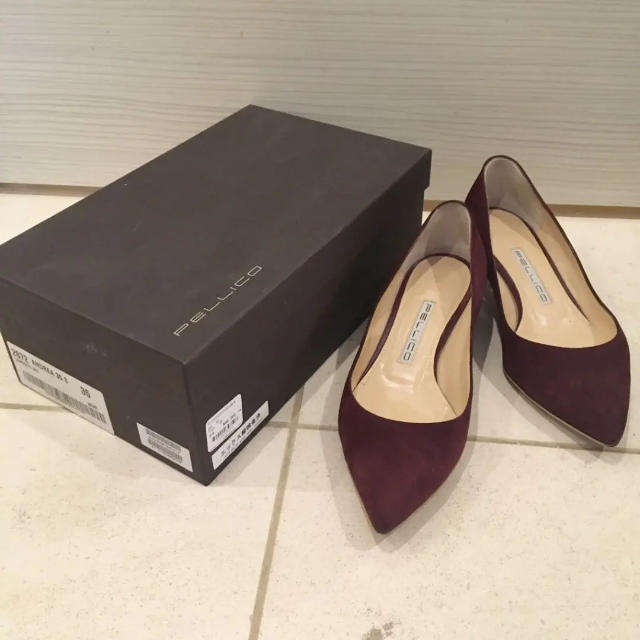 PELLICO ペリーコ ︎バナナヒール ローヒールパンプス ボルドー # www