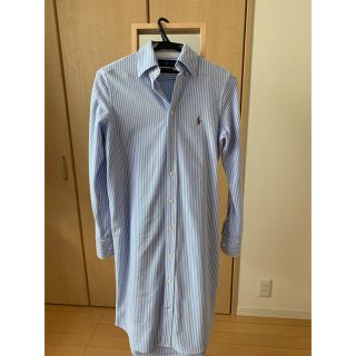 ラルフローレン(Ralph Lauren)のシャツワンピース(ストライプ)(ひざ丈ワンピース)