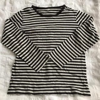 ムジルシリョウヒン(MUJI (無印良品))の無印良品　140 長袖Tシャツ　白黒ボーダー(Tシャツ/カットソー)