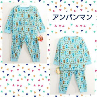 アンパンマン(アンパンマン)のアンパンマン&ばいきんまん&ドキンちゃん柄＊＊腹巻き付き＊＊パジャマ＊９５＊新品(パジャマ)