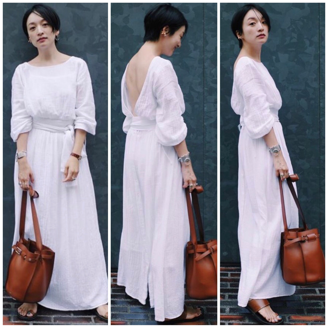 ETRE TOKYO - etretokyoオープンバックドレス白ホワイトエトレ ETRE TOKYO - etretokyoオープンバックドレス白ホワイトエトレ