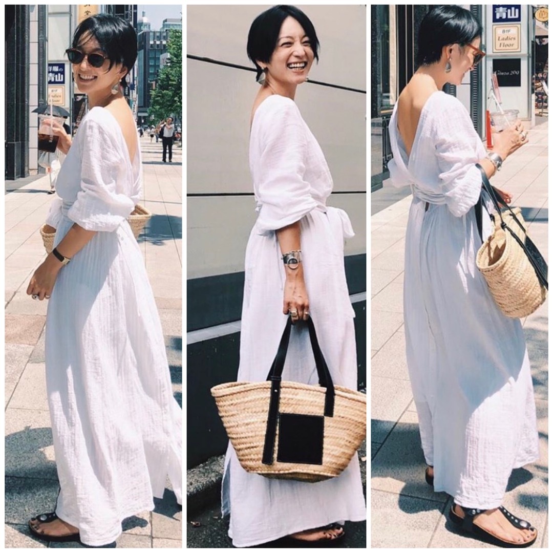 ETRE TOKYO - etretokyoオープンバックドレス白ホワイトエトレ ETRE TOKYO - etretokyoオープンバックドレス白ホワイトエトレ