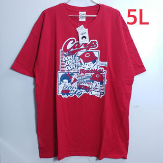 ヒロシマトウヨウカープ(広島東洋カープ)の新品 カープ Tシャツ 5L(XXXXL) 大きいサイズ モンチッチ コラボ 赤(応援グッズ)