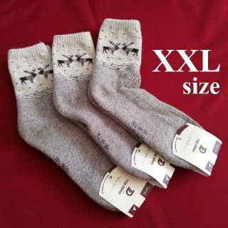 モンゴルウールソックス3足 XXL　L(ソックス)