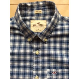 ホリスター(Hollister)のホリスター メンズ 青チェック 長袖シャツ M ほぼ新品！(シャツ)