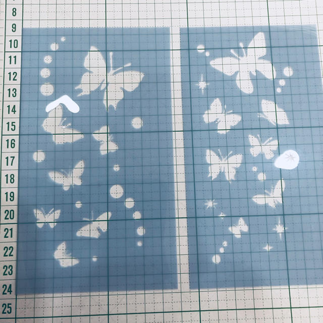 ステンシルシート 蝶 ライン ハンドメイドの素材/材料(型紙/パターン)の商品写真