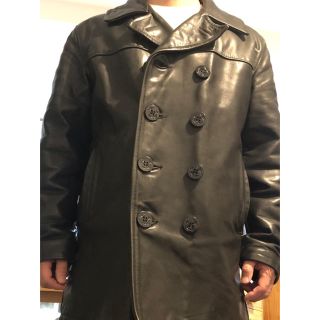 サイズ36 SCHOTT レザーピーコート　ショット