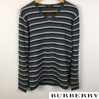 バーバリーブラックレーベル(BURBERRY BLACK LABEL)の美品 BURBERRY BLACK LABEL 長袖ニット ボーダー サイズ3(ニット/セーター)