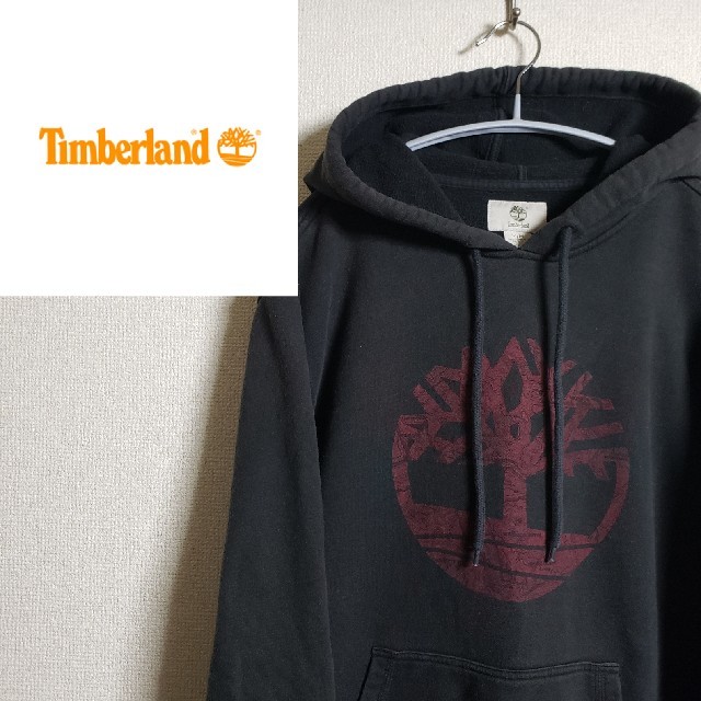 Timberland(ティンバーランド)のティンバーランド パーカー デカロゴ プリント ビッグロゴ ブラック ツリーロゴ メンズのトップス(パーカー)の商品写真