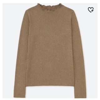 ユニクロ(UNIQLO)のユニクロ シャイニーリブフリルネックセーター M(ニット/セーター)