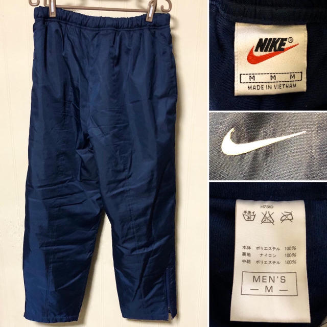 希少90s銀タグ OLD NIKE 裏地付きナイロントラックパンツ HIPHOP