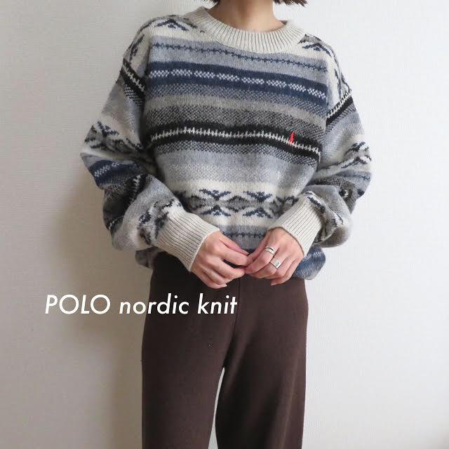 美品 POLO GROUND ノルディックニット スコットランドウール