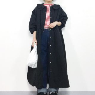 ドットアンドストライプスチャイルドウーマン(Dot&Stripes CHILDWOMAN)のdot&stripes childwoman ナイロンフリル襟ワンピースコート(ロングワンピース/マキシワンピース)