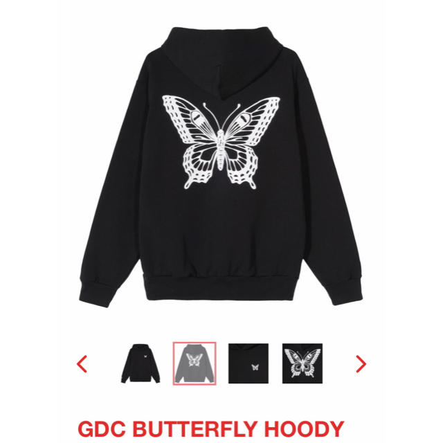 ツをネット通販で購入 girls don´t cry butterfly hoody black L