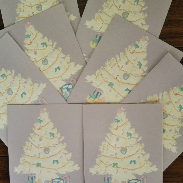 アメリカで購入＊可愛いクリスマスカード・8枚セット 　シャドーボックス ハンドメイドの文具/ステーショナリー(カード/レター/ラッピング)の商品写真