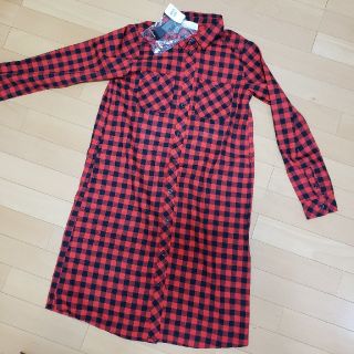 ダブルクローゼット(w closet)のダブルクローゼット　ブロックチェックシャツワンピース(シャツ/ブラウス(長袖/七分))