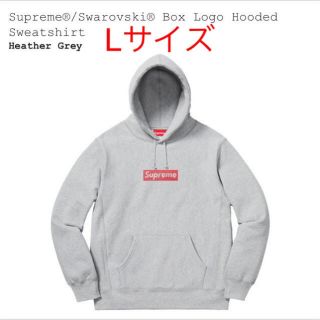 シュプリーム(Supreme)のSupreme swarovski box logo hooded Lサイズ(パーカー)