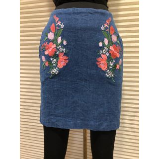 セシルマクビー(CECIL McBEE)のセシルマクビー美良品 刺繍入りストレッチデニムスカート 2点以上まとめ買い値下げ(ミニスカート)