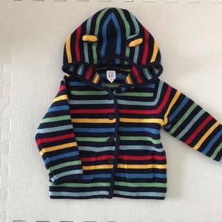 ベビーギャップ(babyGAP)の baby gap 定番のクマ耳ニットパーカー 85サイズ程度(カーディガン/ボレロ)