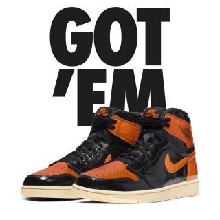 ナイキ(NIKE)のAIR JORDAN 1 aj1  シャタバ black orange(スニーカー)