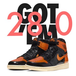 ナイキ(NIKE)のAIR JORDAN 1 BLACK ORANGE シャッタードバックボード(スニーカー)