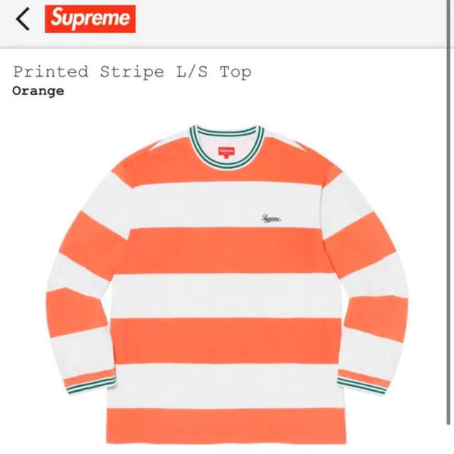 国内XL Supreme Printed Stripe L/S Top ボーダー