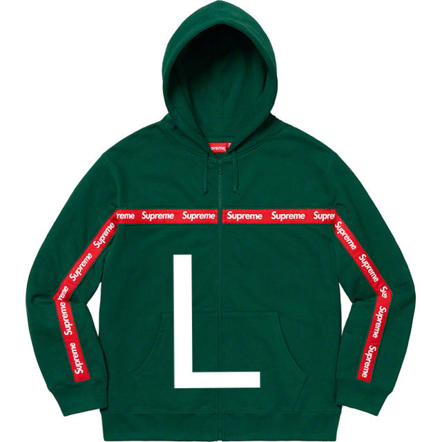 supreme text stripe zip up sweatshirt