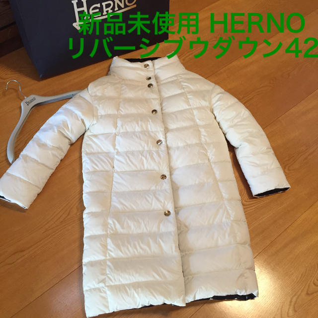 新品未使用 HERNOヘルノリバーシブルロングダウンコート 42