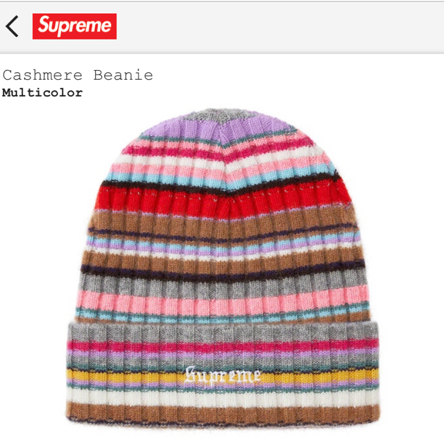 クリスマスツリー特価！ 19FW - Supreme Supreme Multicolor Beanie Cashmere ニット帽+ビーニー