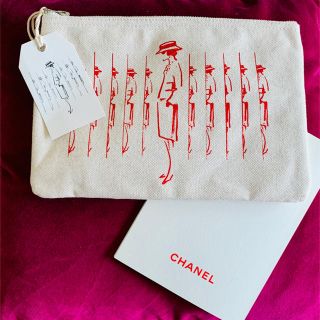 シャネル(CHANEL)の【非売品】シャネルマドモアゼルプリヴェ展限定コットンポーチとパンフレット冊子(ポーチ)