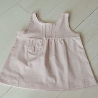 ハンドメイド☆春秋モノ☆ベビーピンクコットンサロペットスカート☆70cm美品(スカート)