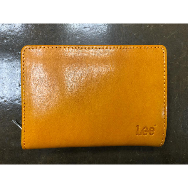 【新品 未使用】Lee 二つ折り財布ハーフ イタリーレザー イエロー