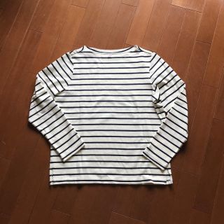 ユニクロ(UNIQLO)のボーダーボートネックTシャツ(Tシャツ(長袖/七分))