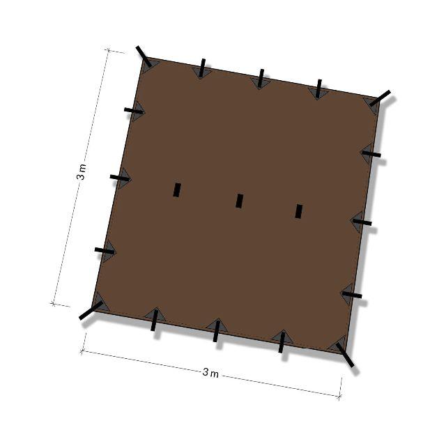 送料無料 新品 DDハンモック DDタープ 3 X 3 コヨーテブラウン