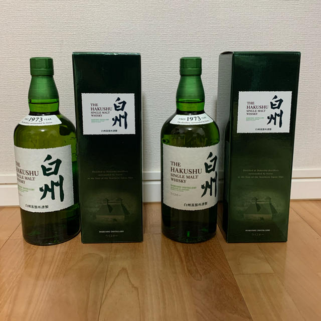 サントリー(サントリー)のサントリー　ウイスキー　白州　2本セット　化粧箱付 食品/飲料/酒の酒(ウイスキー)の商品写真