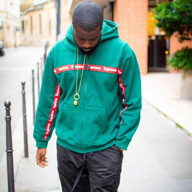 最安値❗️Supreme Text Stripe Zip Up Hooded | フリマアプリ ラクマ