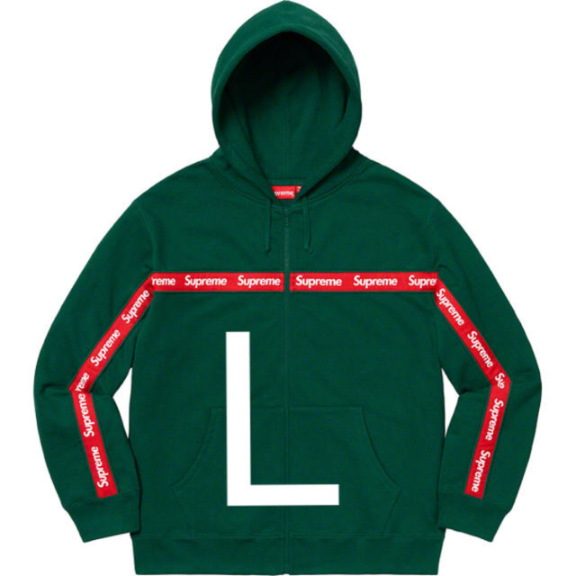 Lサイズ supreme  text stripe zip up パーカー