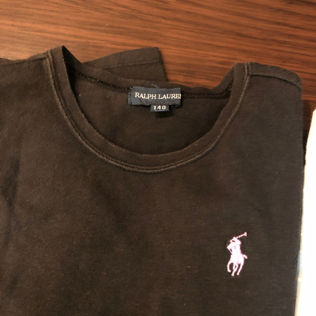 Ralph Lauren(ラルフローレン)のラルフローレン黒TシャツとボーダーTシャツ　２枚セット キッズ/ベビー/マタニティのキッズ服女の子用(90cm~)(Tシャツ/カットソー)の商品写真