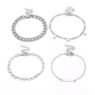 ザラ(ZARA)のSilver bracelet 4set No.95(ブレスレット/バングル)