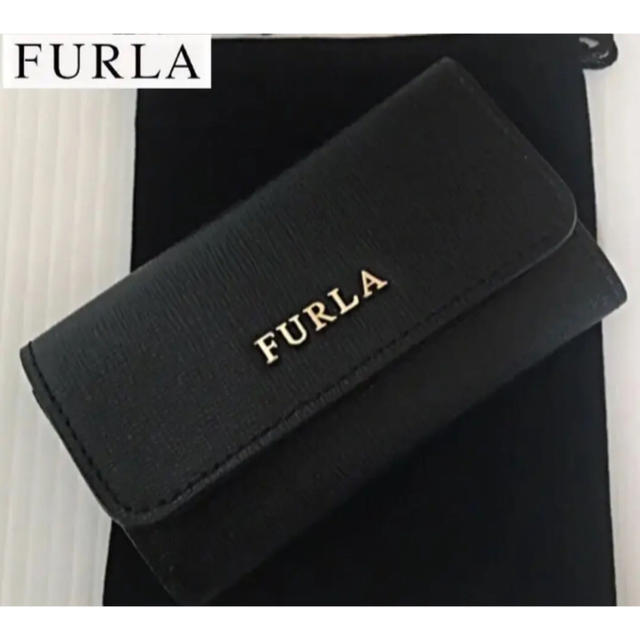 ★*゜Furla/フルラ⚫︎サフィアーノレザー6連キーケース✨ブラック