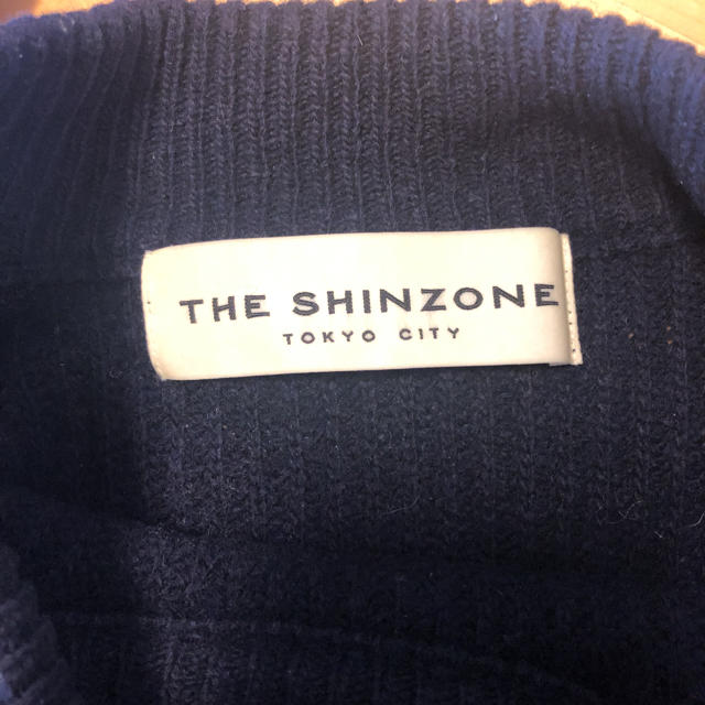 Shinzone(シンゾーン)のTHE SHINZONE シンゾーン  ニット　チュニック  ワンピース　紺 レディースのワンピース(ひざ丈ワンピース)の商品写真