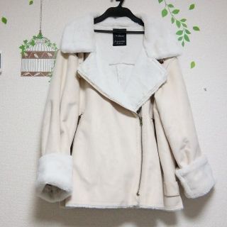 ダブルクローゼット(w closet)のダブルクローゼット　エコムートンビッグライダースコート(ムートンコート)